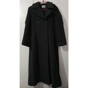 Vtg john weitz womens M coat MOB WIFE ITALIAN CASHMERE WOOL DOUBLE BREASTED gray